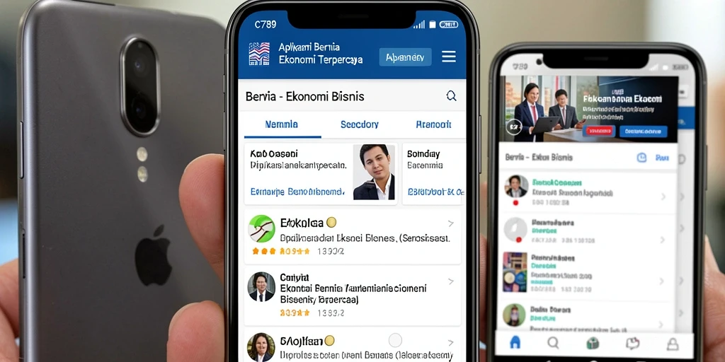 Antarmuka C789 menampilkan berita ekonomi dan analisis bisnis.