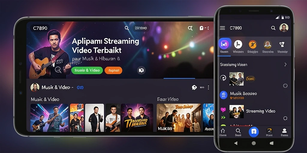 Screenshot antarmuka C7890 yang menarik dengan berbagai pilihan video streaming.