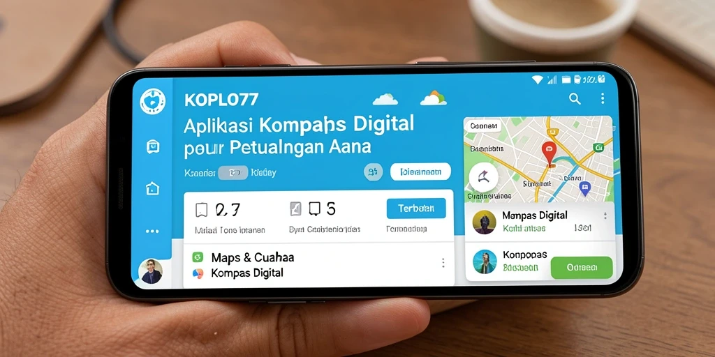 Tampilan antarmuka kompas digital KOPLO77 yang jelas dan mudah dipahami.