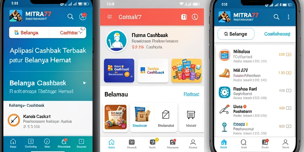 Tampilan antarmuka aplikasi MITRA77 yang sederhana dan intuitif untuk pengguna.