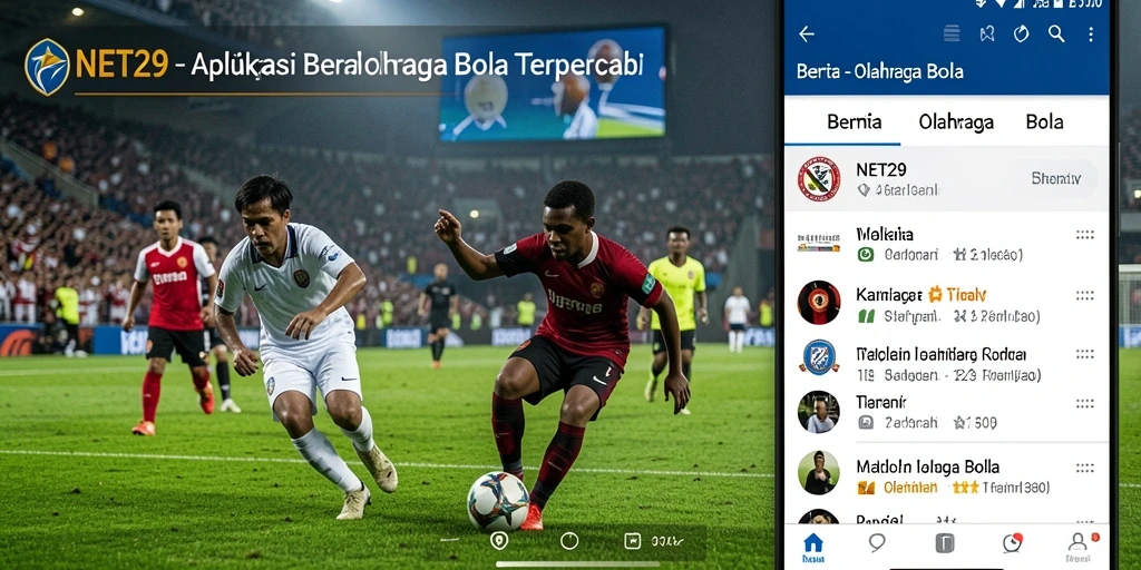 Tampilan antarmuka NET29 dengan berita olahraga bola yang menarik.