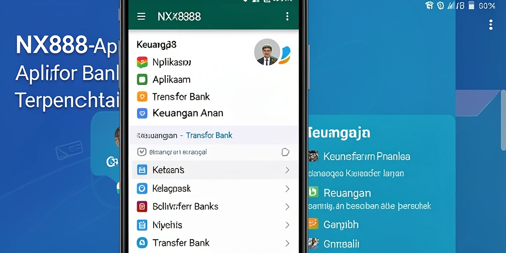 Tampilan antarmuka aplikasi NX888 dengan fitur Transfer Bank yang intuitif.