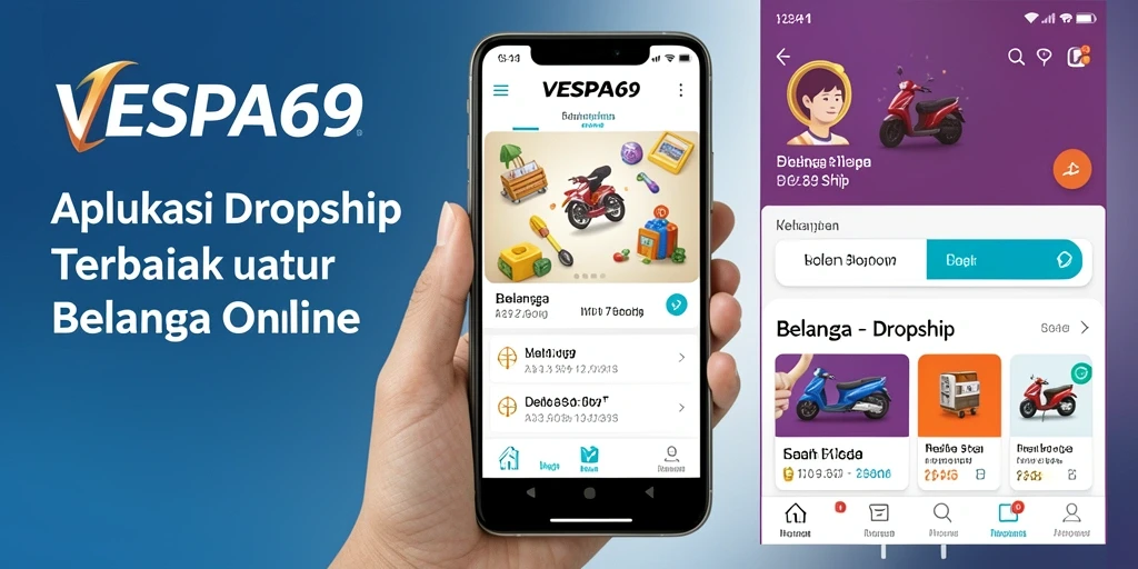 Tampilan antarmuka aplikasi VESPA69 untuk dropship yang user-friendly.